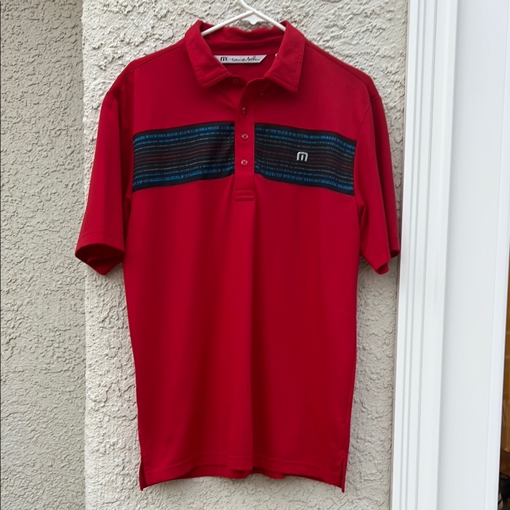 Travis Mathew Men's Red Polo Golf Shirt Size M